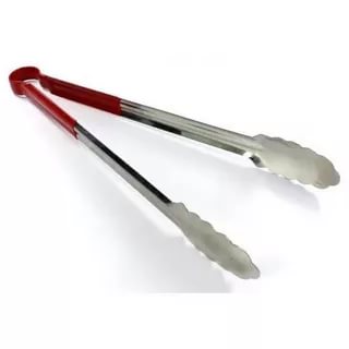 Щипцы кухонные металлические  с  силиконовой ручкой средний  AH-SH-K-c