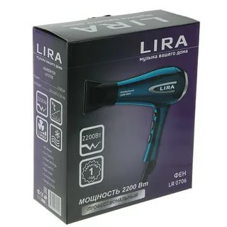Фен LIRA   профессиональный  для волос 2200Вт. - LR0706black