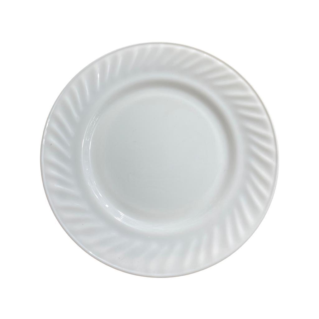 Тарелка стеклянная 22,7см. (белый)   -  LIRA LRK 0019