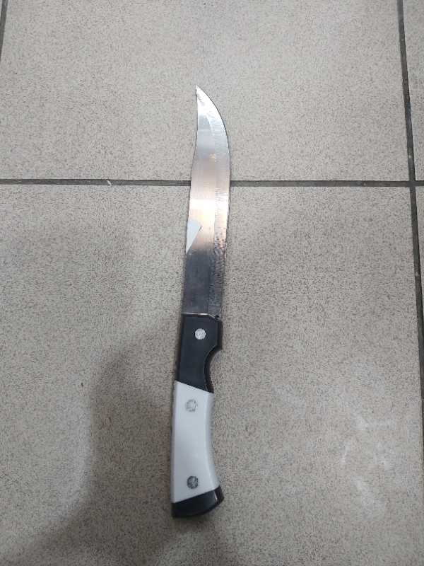 Нож кухонный чёрный белый 28 см. А 02