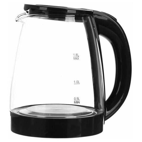 Чайник ДОБРЫНЯ электрический 1,8л. 1800Вт. (черный, стекло) -  DO-1254