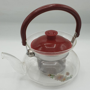 Чайник заварочный стеклянный 850мл. (красный) AH-50933 (24шт)