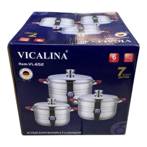 Набор кастрюль     из нержавеющей стали с силиконовыми ручками -  VICALINA VL-652 (2шт)