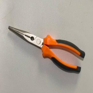 Длинногубцы BOMAO №8  с оранжевой ручкой на блистере 200мм  AH-1849 (60шт)