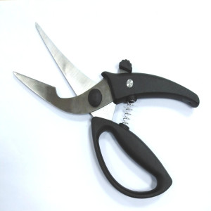 Ножницы кухонные  металлические с черной ручкой - МS-712