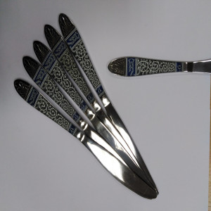 Набор ножей столовых с рисунком (синий коврик) - AH77-3 (100шт)
