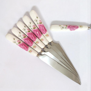 Набор столовых ножей с керамическими ручками (цветочек) - AH8-36