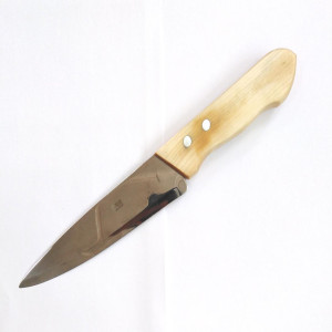 Нож ТРУД-ВАЧА из нержавеющей стали с деревянной ручкой   - С-007